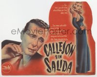 3m707 DEAD RECKONING die-cut Spanish herald 1948 Humphrey Bogart & sexy Lizabeth Scott, different!