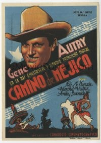 3m719 DOWN MEXICO WAY Spanish herald 1942 cool different art of singing cowboy Gene Autry!