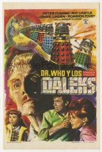 3m723 DR. WHO & THE DALEKS Spanish herald 1966 different Mac art of Peter Cushing as the Doctor!