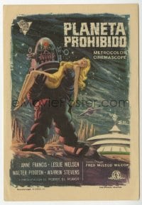 3m737 FORBIDDEN PLANET Spanish herald 1967 Carlos Escobar art of Robby the Robot carrying sexy Anne Francis!
