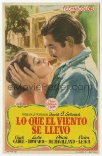 3m758 GONE WITH THE WIND Spanish herald R1953 romantic close up of Clark Gable & Vivien Leigh!