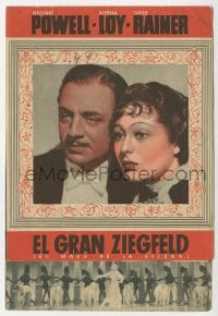 3m760 GREAT ZIEGFELD 4pg Spanish herald 1936 William Powell, Luise Rainer & Myrna Loy, different!