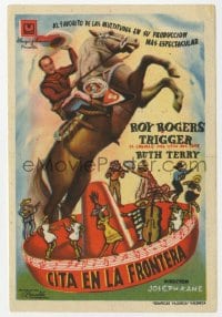 3m765 HANDS ACROSS THE BORDER Spanish herald 1943 different art of cowboy Roy Rogers on Trigger!