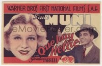 3m771 HI NELLIE Spanish herald 1934 different image of Paul Muni & pretty Glenda Farrell!
