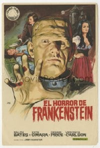 3m774 HORROR OF FRANKENSTEIN Spanish herald 1971 Hammer horror, different monster art by Jano!