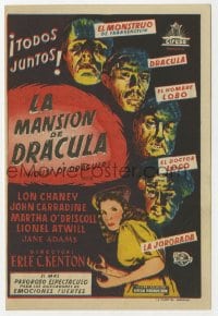 3m777 HOUSE OF DRACULA Spanish herald 1948 great art of classic monsters, Dracula & Frankenstein!