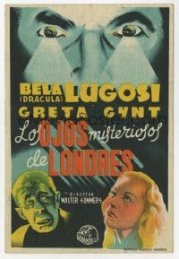 3m784 HUMAN MONSTER Spanish herald 1943 completely different art of Bela Lugosi, Edgar Wallace!