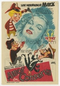 3m818 LOVE HAPPY Spanish herald 1953 different art of the Marx Brothers & Marilyn Monroe by Jano!