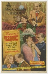 3m833 MONSIEUR VERDOUX Spanish herald 1948 different montage of Charlie Chaplin & top cast!