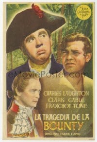 3m840 MUTINY ON THE BOUNTY Spanish herald 1936 Clark Gable, Charles Laughton & Tone on island!