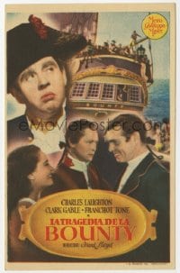 3m841 MUTINY ON THE BOUNTY Spanish herald 1936 Clark Gable, Movita, Laughton & Tone by ship!