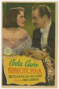 3m854 NINOTCHKA 4x5 Spanish herald 1941 Greta Garbo & Melvyn Douglas, directed by Ernst Lubitsch!