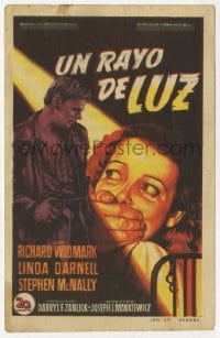3m855 NO WAY OUT Spanish herald 1951 different Soligo art of Richard Widmark & Linda Darnell!