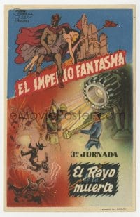 3m878 PHANTOM EMPIRE part 3 Spanish herald 1947 Gene Autry, cool different sci-fi serial artwork!