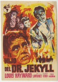 3m932 SON OF DR. JEKYLL Spanish herald 1955 Louis Hayward, she married a monster, great Jano art!