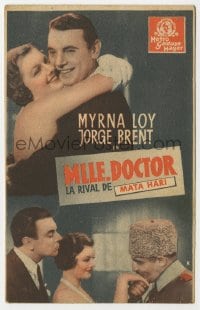3m936 STAMBOUL QUEST Spanish herald 1934 different images of spy Myrna Loy & George Brent!