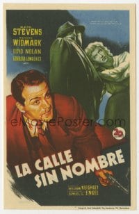 3m939 STREET WITH NO NAME Spanish herald 1949 different Soligo film noir art of Mark Stevens!