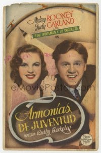 3m941 STRIKE UP THE BAND Spanish herald 1941 great close up of Mickey Rooney & Judy Garland!