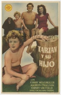 3m948 TARZAN FINDS A SON Spanish herald 1943 Johnny Weissmuller, O'Sullivan, Sheffield & Cheeta!