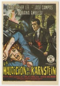 3m952 TERROR IN THE CRYPT Spanish herald 1963 different art of Christopher Lee & scared woman!
