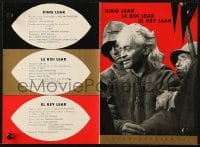 3m058 KING LEAR 4pg export Russian trade ad 1970 Juri Jarvet starring in William Shakespeare tragedy