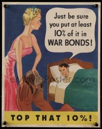 3m003 TOP THAT 10% 11x14 WWII war poster 1942 art of pretty lady 'borrowing' from man's pockets!