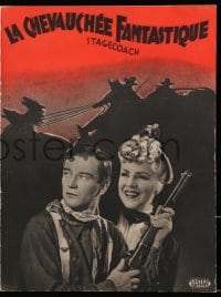 3m257 STAGECOACH French pressbook 1939 John Wayne & John Ford western classic, posters shown!