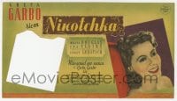 3m853 NINOTCHKA 4pg die-cut Spanish herald 1941 Greta Garbo & Melvyn Douglas, Lubitsch, different!