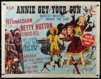 3p719 ANNIE GET YOUR GUN style B 1/2sh R1956 Betty Hutton as the greatest sharpshooter, Howard Keel
