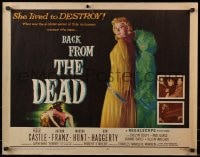 3p723 BACK FROM THE DEAD 1/2sh 1957 Peggie Castle lived to destroy, cool sexy horror art & image!