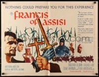 3p796 FRANCIS OF ASSISI 1/2sh 1961 Michael Curtiz's story of a young adventurer in the Crusades!
