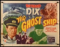 3p799 GHOST SHIP style A 1/2sh 1943 c/u of Captain Richard Dix in porthole, produced by Val Lewton!