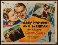 3p801 GOOD SAM style A 1/2sh 1948 art of Gary Cooper & sexy Ann Sheridan, directed by Leo McCarey!