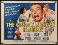 3p803 GREAT AMERICAN PASTIME style A 1/2sh 1956 Ewell, Miller, sexy Anne Francis wearing only towel!
