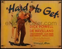 3p808 HARD TO GET 1/2sh 1938 great image of Dick Powell holding up Olivia de Havilland, ultra-rare!