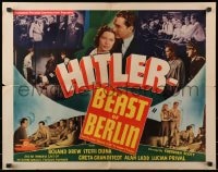 3p819 HITLER - BEAST OF BERLIN 1/2sh 1939 first Alan Ladd in World War II anti-Nazi movie!