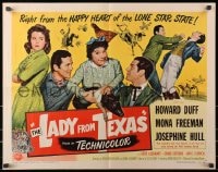 3p842 LADY FROM TEXAS style A 1/2sh 1951 Howard Duff, Mona Freeman, Josephine Hull