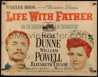 3p848 LIFE WITH FATHER style A 1/2sh 1947 cool art of William Powell & Irene Dunne!