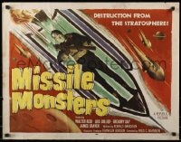 3p871 MISSILE MONSTERS 1/2sh 1958 aliens bring destruction from the stratosphere, wacky sci-fi art!