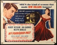 3p881 MY FORBIDDEN PAST style A 1/2sh 1951 Robert Mitchum, sexy Ava Gardner made New Orleans famous