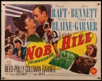 3p886 NOB HILL 1/2sh 1945 art of George Raft, Joan Bennett, Vivian Blaine & chorus girls!