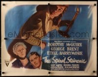 3p937 SPIRAL STAIRCASE style B 1/2sh 1946 art of Dorothy McGuire holding candle, Brent & Barrymore!