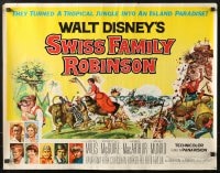 3p948 SWISS FAMILY ROBINSON 1/2sh 1960 John Mills, Walt Disney family fantasy classic, cool art!