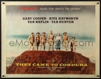 3p958 THEY CAME TO CORDURA style A 1/2sh 1959 Gary Cooper, Rita Hayworth, Tab Hunter, Van Heflin