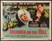 3p962 THUNDER ON THE HILL style A 1/2sh 1951 Claudette Colbert, 6 desperate people hiding 1 secret!
