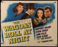 3p983 WAGONS ROLL AT NIGHT style A 1/2sh 1941 Humphrey Bogart, Joan Leslie, Eddie Albert, rare!