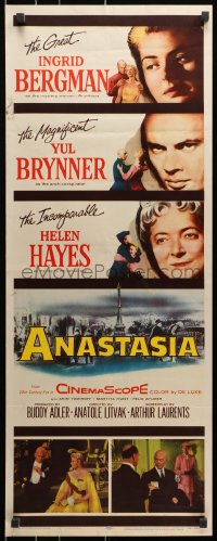 3p015 ANASTASIA insert 1956 great close ups of Ingrid Bergman, Yul Brynner, Helen Hayes!