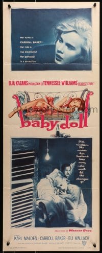 3p023 BABY DOLL insert 1957 Elia Kazan, classic image of sexy troubled teen Carroll Baker!