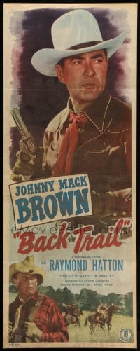 3p024 BACK TRAIL insert 1948 Johnny Mack Brown, Raymond Hatton, western action!