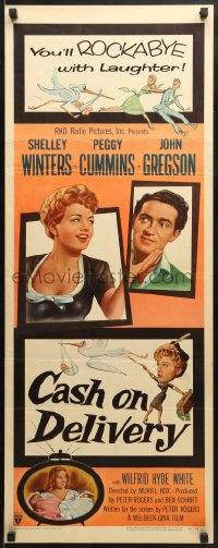 3p045 CASH ON DELIVERY insert 1956 Shelley Winters, Peggy Cummins, John Gregson, English!